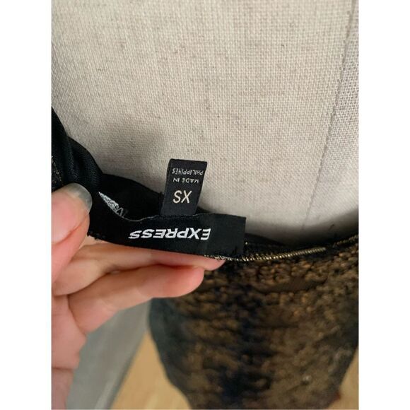 Express gold shinny sequins New Year’s Eve dress size xs - Picture 3 of 4